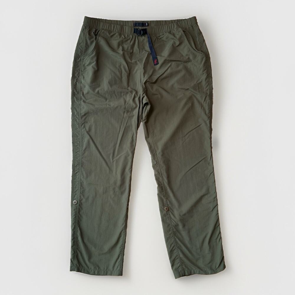 Gramicci Pants XL Dark Green Belted Nylon Utility Sportswear Colorado